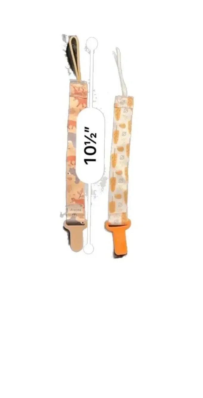 Nuby Woodland Animal and Leaf Print Pacifier Clips - 2 Pc
